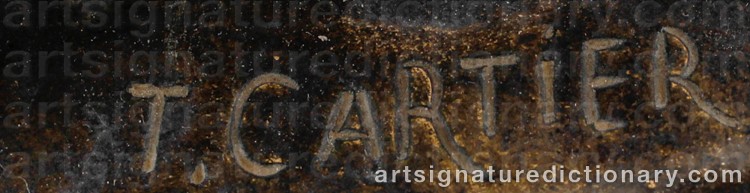 Authentic signature by Thomas François CARTIER on Sculpture artwork