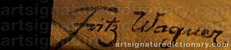 Authentic signature by Fritz WAGNER on artwork