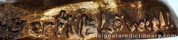 Authentic signature by Bertil LÖWALL on  artwork