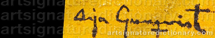 Authentic signature by Arja GRANQVIST on  artwork