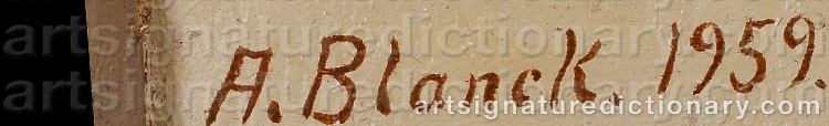 Authentic signature by Anders BLANCK on  artwork