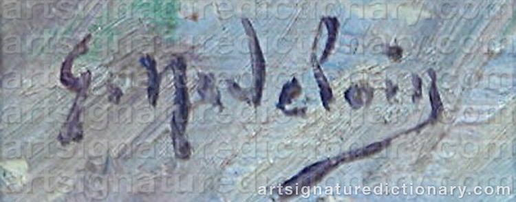 Authentic signature by Gustave MADELAIN on artwork