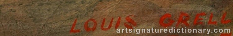 Authentic signature by Louis Frederick GRELL on  artwork
