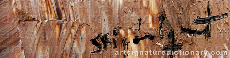 Authentic signature by Stig LUNDQVIST on  artwork