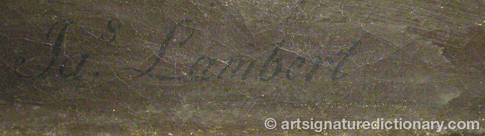 Authentic signature by James LAMBERT I on  artwork