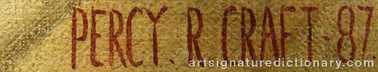 Authentic signature by Percy Robert CRAFT on  artwork