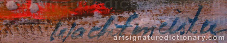 Authentic signature by Ulla WACHTMEISTER on  artwork