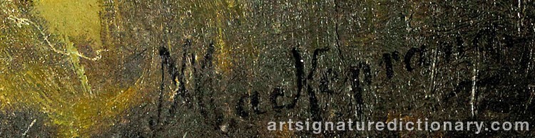 Authentic signature by Adolf Heinrich MACKEPRANG on Painting/Watercolour artwork