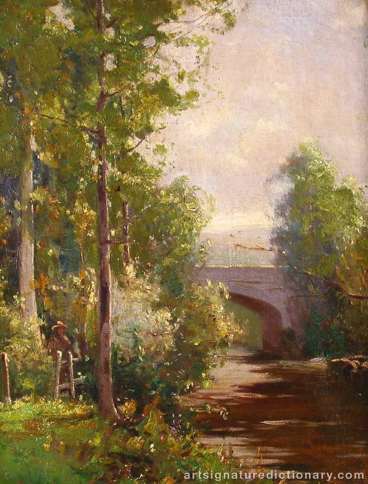 Close-up details showing Jean Baptiste Camille COROT signature forgery characteristics