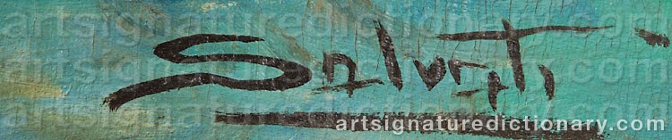 Authentic signature by Giuseppe SALVATI on artwork