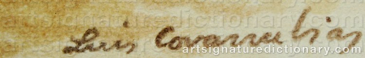 Authentic signature by Luis COVARRUBIAS on  artwork