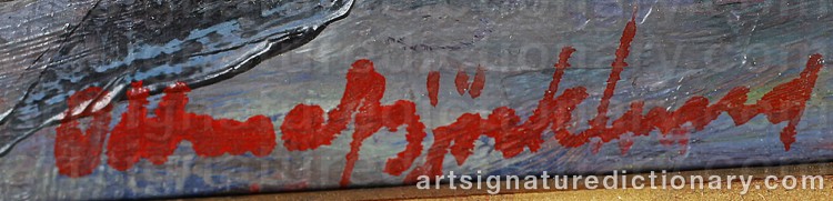 Authentic signature by Oddmar BJÖRKLUND on artwork