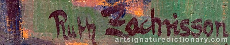 Authentic signature by Ruth BECHTELER on  artwork