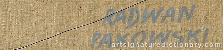 Authentic signature by Radwan Irneusz PAKOWSKI on  artwork
