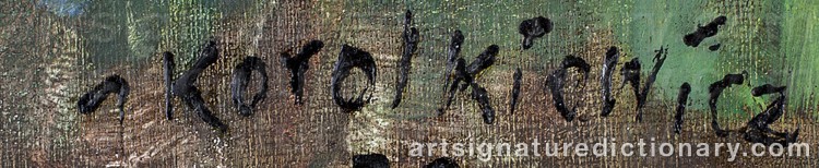 Authentic signature by Jòzef KOROLKIEWICZ on Painting/Watercolour artwork