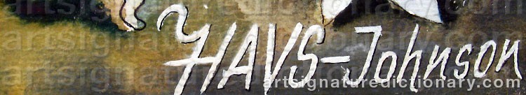 Signature by John Gunnar ‘Haavs-Johnson’ JOHNSON