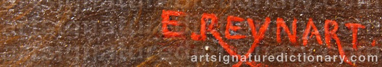 Authentic signature by Edouard REYNART on  artwork
