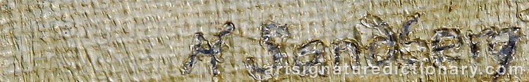 Authentic signature by Hans SANDBERG on  artwork