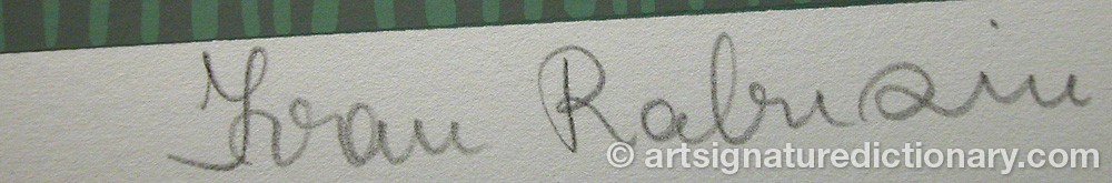Authentic signature by Ivan RABUZIN on  artwork