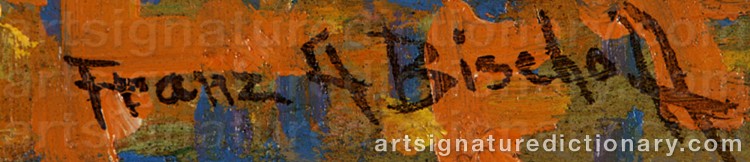 Authentic signature by Franz Arthur BISCHOFF on Painting/Watercolour artwork