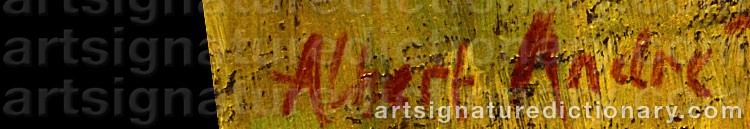 Authentic signature by Albert ANDRÉ on  artwork