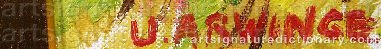 Authentic signature by Ulla ARWINGE on artwork