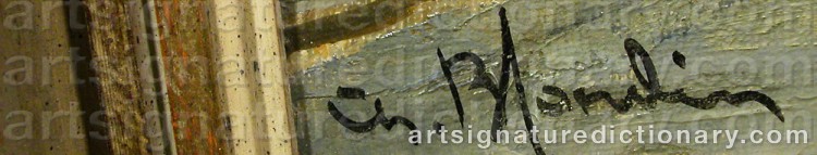 Authentic signature by Charles BLONDIN on Painting/Watercolour artwork