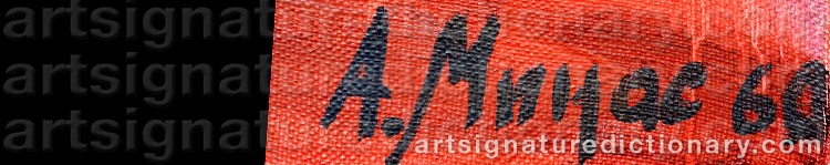 Authentic signature by Minas AVETISIAN on  artwork