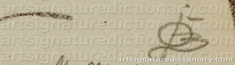 Authentic signature by Oscar Florianus BLUEMNER on artwork