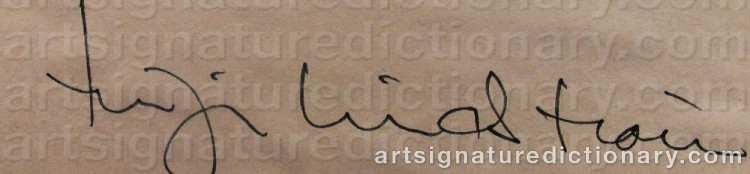 Authentic signature by Tuija LINDSTRÖM on  artwork