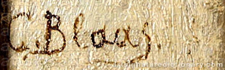 Authentic signature by Carl Von BLAAS on  artwork