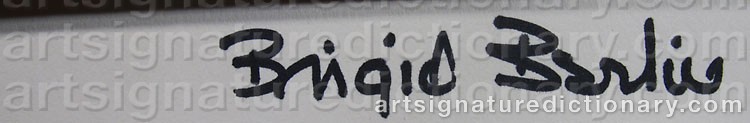 Authentic signature by Brigid BERLIN on  artwork