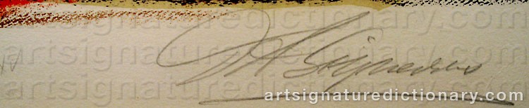 Authentic signature by David Alfaro SIQUEIROS on  artwork