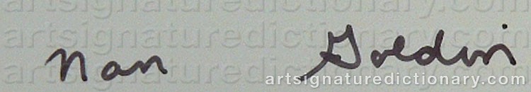 Authentic signature by Nan GOLDIN on  artwork