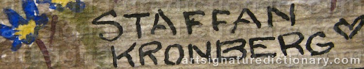 Authentic signature by Staffan KRONBERG on  artwork