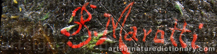 Authentic signature by B MARATTI on  artwork