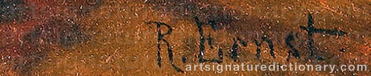 Authentic signature by Rudolph ERNST on  artwork