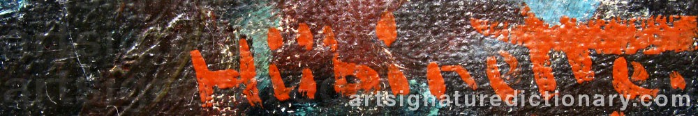 Authentic signature by Xxx HÛBINETTE on  artwork