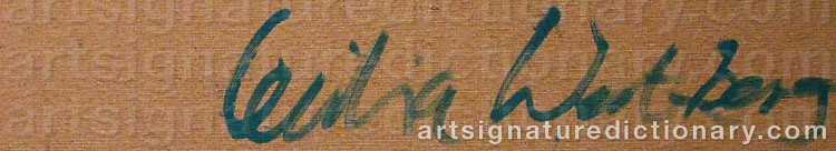 Authentic signature by Cecilia WESTERBERG on  artwork