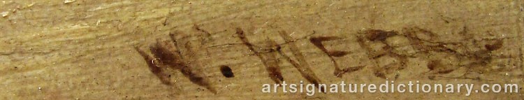 Authentic signature by William WEBB on Painting/Watercolour artwork