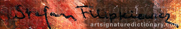 Authentic signature by Stefan FILIPKIEWICZ on  artwork