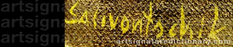 Authentic signature by Alexander SALIVONTSCHIK on  artwork