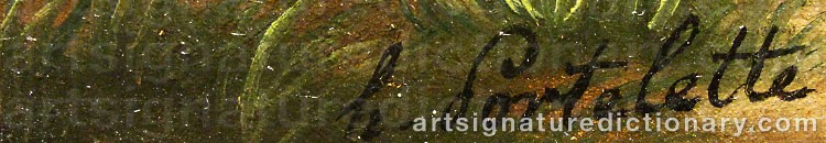 Authentic signature by Hippolyte PORTELETTE on  artwork
