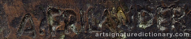 Authentic signature by Allan FRILANDER on Sculpture artwork