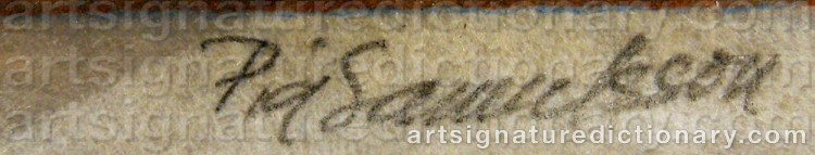 Authentic signature by Pia SAMUELSSON on  artwork
