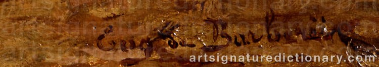 Authentic signature by Eugène De BARBÉRIIS on  artwork