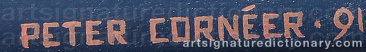 Authentic signature by Peter CORNÉER on artwork
