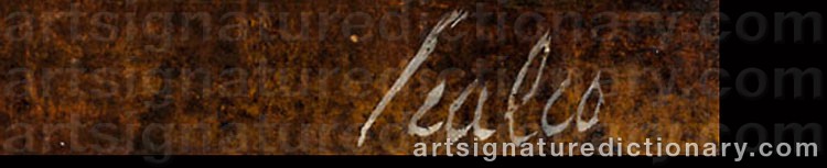 Authentic signature by Giorgio SCALCO on artwork