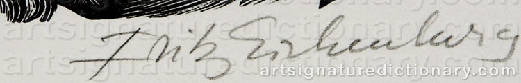 Authentic signature by Fritz EICHENBERG on  artwork