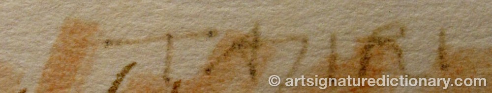 Authentic signature by Shinkichi TAJIRI on artwork